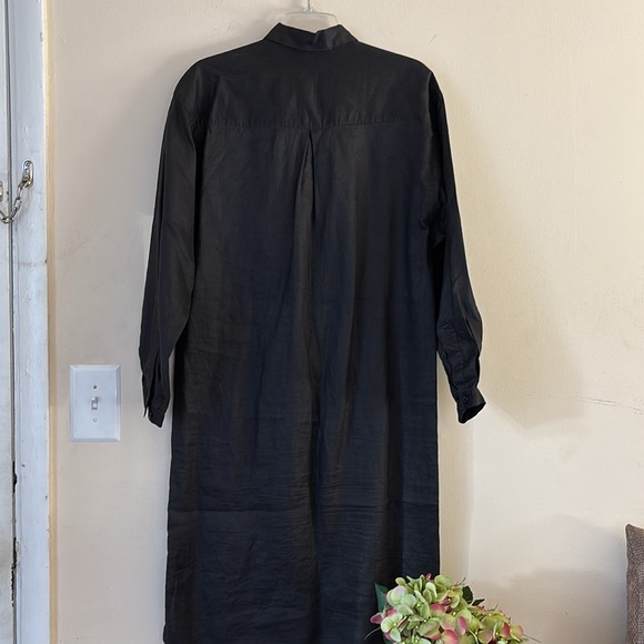 Joan Leslie By Kasper Brown Linen Lagenlook Midi Length Dress Size 12 - Picture 4 of 8